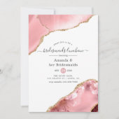 Blush and Gold Agate Bridesmaids Luncheon Kaart (Voorkant)