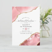 Blush and Gold Agate Bridesmaids Luncheon Kaart (Staand voorkant)