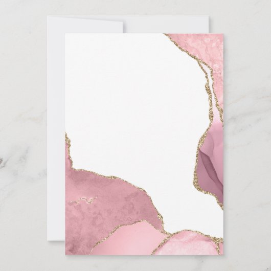 Blush and Gold Agate Bridesmaids Luncheon Kaart (Achterkant)