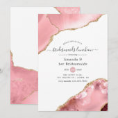 Blush and Gold Agate Bridesmaids Luncheon Kaart (Voorkant / Achterkant)