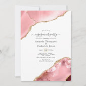 Blush and Gold Agate Engagement Party Kaart (Voorkant)