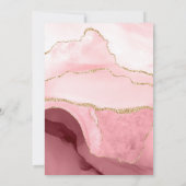 Blush and Gold Agate Reduced Wedding Guest List Aankondiging (Achterkant)