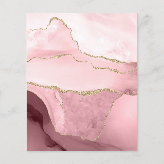 Blush and Gold Agate Wedding Flyer (Achterkant)