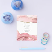 Blush and Gold Agate Wedding Flyer (Enkel)