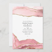 Blush and Gold Agate Wedding Kaart (Voorkant)