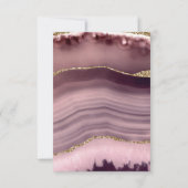 Blush and Gold Agate Wedding RSVP Kaartje (Achterkant)