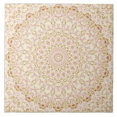 Blush and Gold Decorative Mandala Tegeltje (Voorkant)