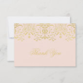 Blush and Gold Glamor Weddenschap Hartelijk dank Bedankkaart (Voorkant)