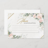 Blush and Gold greenery Advice for bride and groom Informatiekaartje (Voorkant / Achterkant)