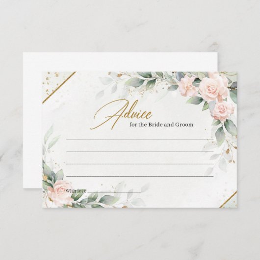 Blush and Gold greenery Advice for bride and groom Informatiekaartje (Voorkant / Achterkant)