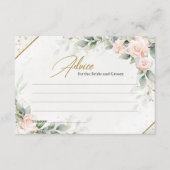 Blush and Gold greenery Advice for bride and groom Informatiekaartje (Voorkant)