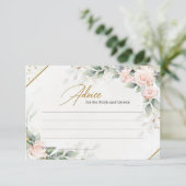 Blush and Gold greenery Advice for bride and groom Informatiekaartje (Staand voorkant)