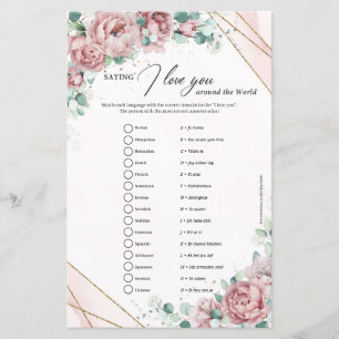 Blush and gold lijst Ik hou van je over de hele we