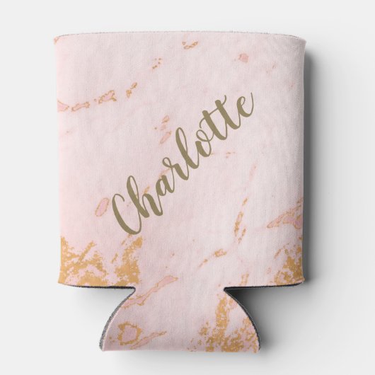 Blush and Gold Marble Pattern, op maat gemaakt Blikjeskoeler (Achterkant)
