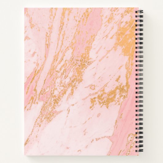 Blush and Gold Marble Pattern, op maat gemaakt Notitieboek (Achterkant)