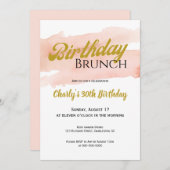 Blush and Gold Modern Brunch Celebration Kaart (Voorkant / Achterkant)