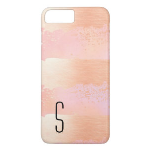 Blush and Gold Monogrammed iPhone 7 Plus Hoesje