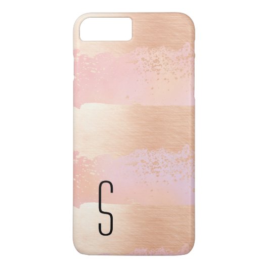 Blush and Gold Monogrammed iPhone 7 Plus Hoesje (Achterkant)