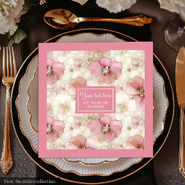 Blush and Gold Napkinс Personalized Elegant Table Servet