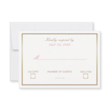 Blush and Gold Simple Wedding Invitting Rsvp