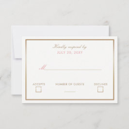 Blush and Gold Simple Wedding Invitting Rsvp