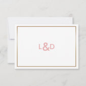 Blush and Gold Simple Wedding Invitting Rsvp (Achterkant)