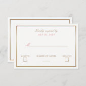 Blush and Gold Simple Wedding Invitting Rsvp (Voorkant / Achterkant)