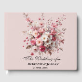 Blush and Gold Watercolor Flowers Personalized Gastenboek (Voorkant)
