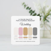 Blush and Gold Wedding Color Palette Card Kaart (Staand voorkant)