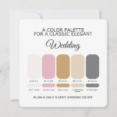 Blush and Gold Wedding Color Palette Card Kaart (Achterkant)