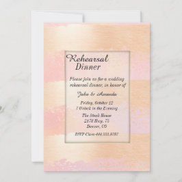 Blush and Gold Wedding Rehearsal Dinner Invitation Kaart