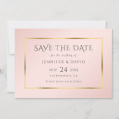 Blush and Gold Wedding Save the Date (Voorkant)