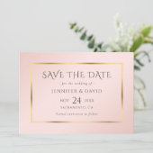 Blush and Gold Wedding Save the Date (Staand voorkant)