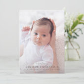 Blush and Green Boho Floral Baby Foto Birth Anno Aankondiging (Staand voorkant)
