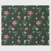 Blush and green kerstWaterverf Flowers Cadeaupapier (Vlak)