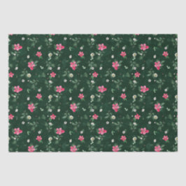 Blush and green kerstWaterverf Flowers Tissuepapier