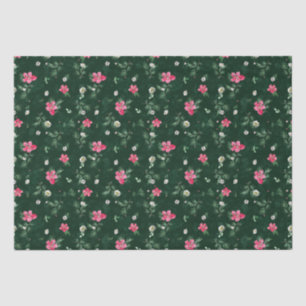 Blush and green kerstWaterverf Flowers Tissuepapier