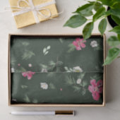 Blush and green kerstWaterverf Flowers Tissuepapier (Geschenk)