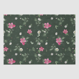 Blush and green kerstWaterverf Flowers Tissuepapier