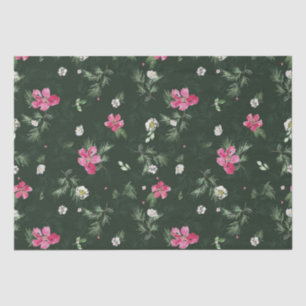 Blush and green kerstWaterverf Flowers Tissuepapier