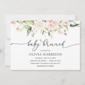 Blush and Greenery Baby Brunch Douche Uitnodiging (Voorkant)