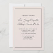 Blush and Grey Damask Elegant Formal Wedding Kaart (Voorkant)