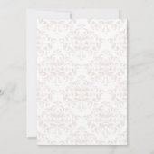 Blush and Grey Damask Elegant Formal Wedding Kaart (Achterkant)