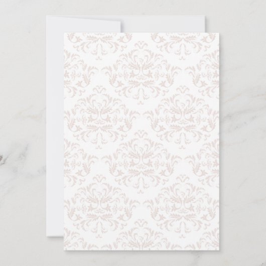 Blush and Grey Damask Elegant Formal Wedding Kaart (Achterkant)