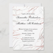 Blush and Grey Flourishes Wedding Kaart (Voorkant)