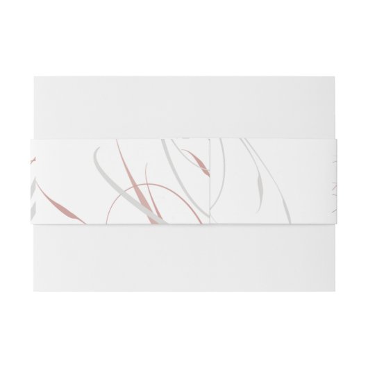 Blush and Grey Swirls Wedding Uitnodigingen Wikkel (Achterkant Voorbeeld)