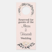 Blush and Grey Wedding Hotel Room Gereserveerd Deurhanger (Voorkant)