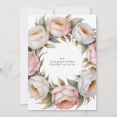 Blush and Ivory Rose Floral Bachelorette Party Kaart (Achterkant)