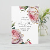 Blush and Ivory Rose Floral Couples Shower Kaart (Staand voorkant)