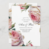 Blush and Ivory Rose Floral Couples Shower Kaart (Voorkant / Achterkant)